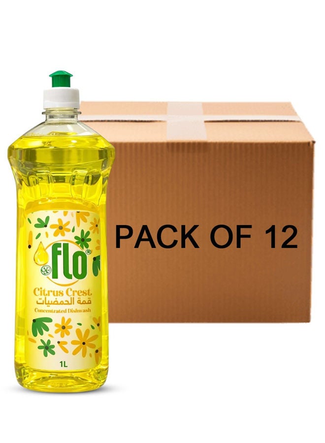 سائل غسيل أطباق مركز برائحة الحمضيات من كريست، 12 عبوة × 1 لتر